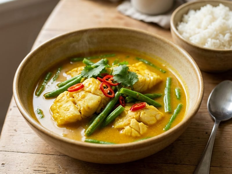 Gaeng Som Pla | Sour Thai Cod Curry with Vegetables
