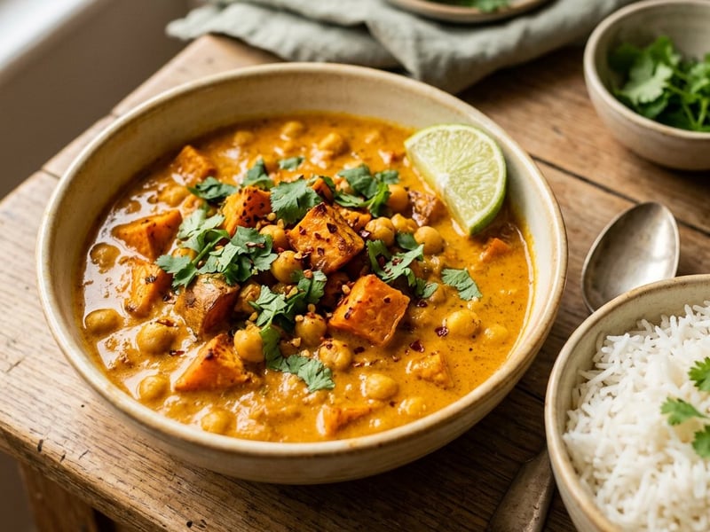 Édesburgonyás csicseriborsó curry | Krémes őszi egytál