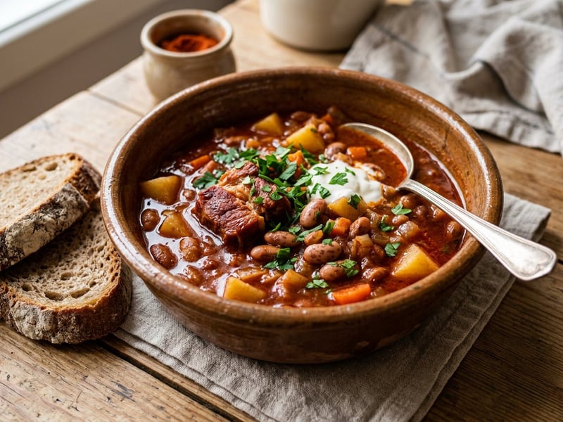 Pork knuckle and bean cellar stew