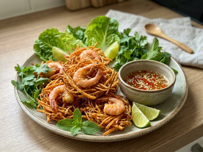 Bánh Tôm Hồ Tây | Vietnamese Crispy Sweet Potato Shrimp Fritters