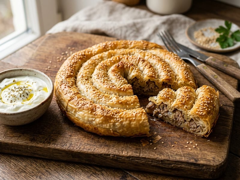 Balkan Meat Burek | Crispy Homemade Meat Pie