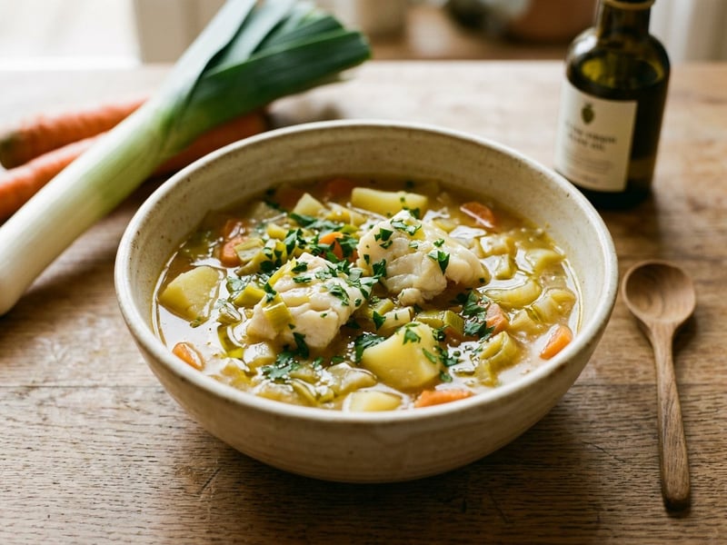 Basque Cod with Leeks | Porrusalda con bacalao
