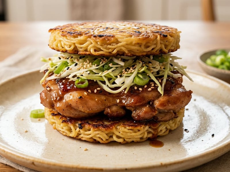 Japán csirkés Ramen Burger | Ropogós ázsiai street food