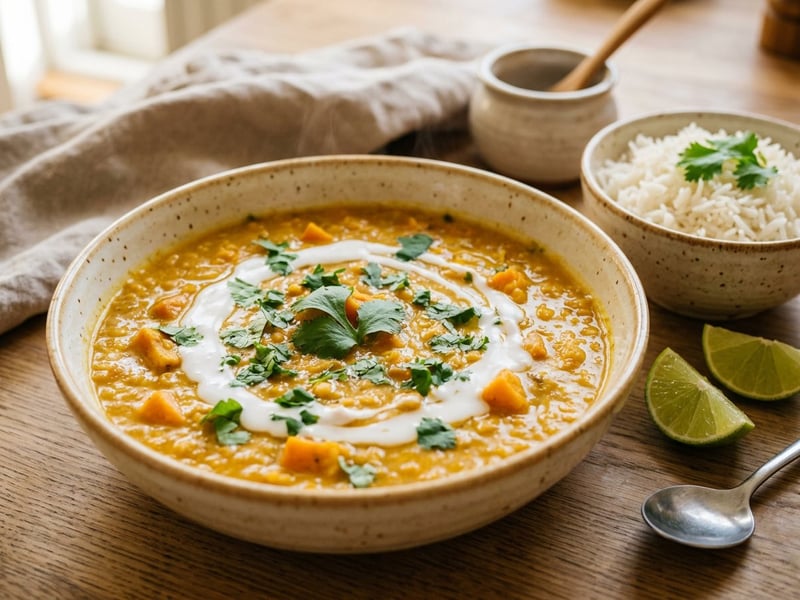 Sweet Potato Red Lentil Dahl | Creamy Indian One-Pot