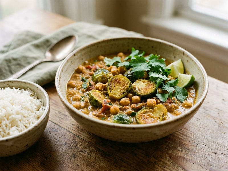 Pirított kelbimbós csicseriborsó curry