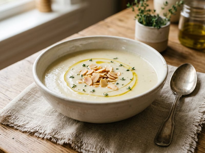 French Leek and Cauliflower Velouté | With Toasted Almonds