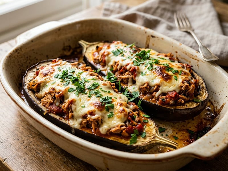 Spanish Tuna-Stuffed Aubergines | Juicy Baked Dish