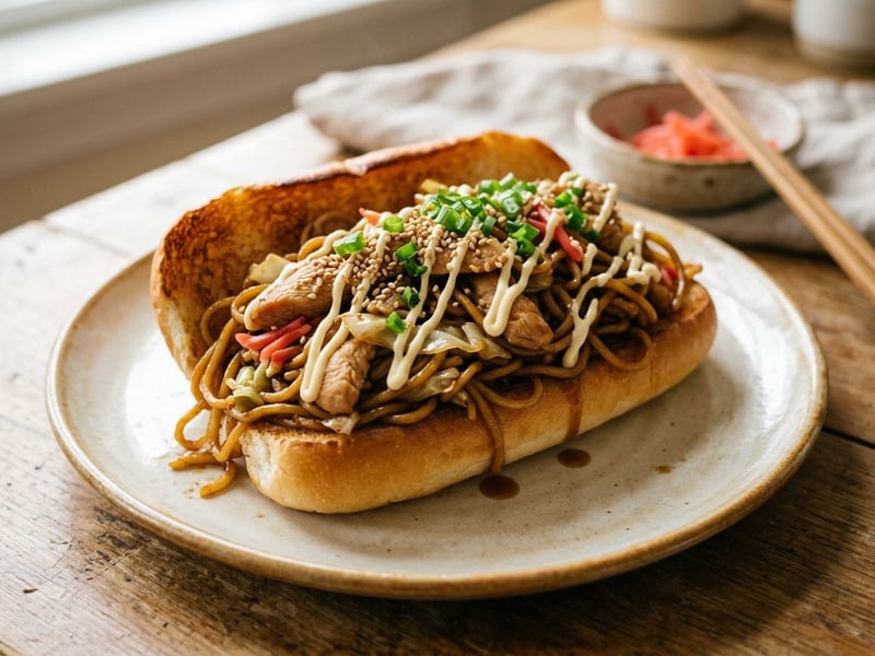 Csirkés Yakisoba Pan | Ropogós japán szendvics
