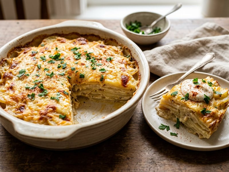 Hungarian-style layered celeriac