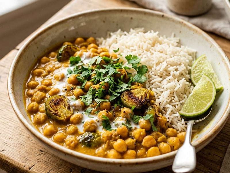 Sült kelbimbós csicseriborsó curry | Krémes őszi egytál