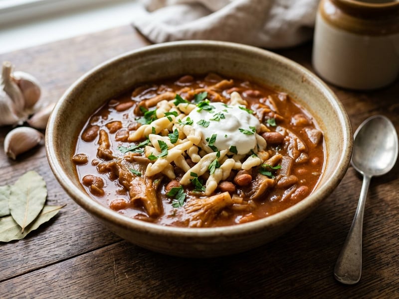 Oyster mushroom and bean ragout with csipetke | Hearty autumn one-pot dish