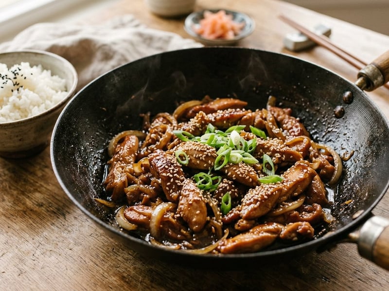 Japán Shogayaki csirke wokban | 20 perces vacsora