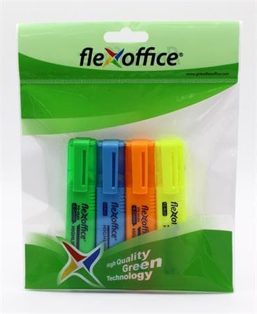 Flexoffice Szövegkiemelő készlet, 1-4 mm, "HL05", 4 különböző színnel
