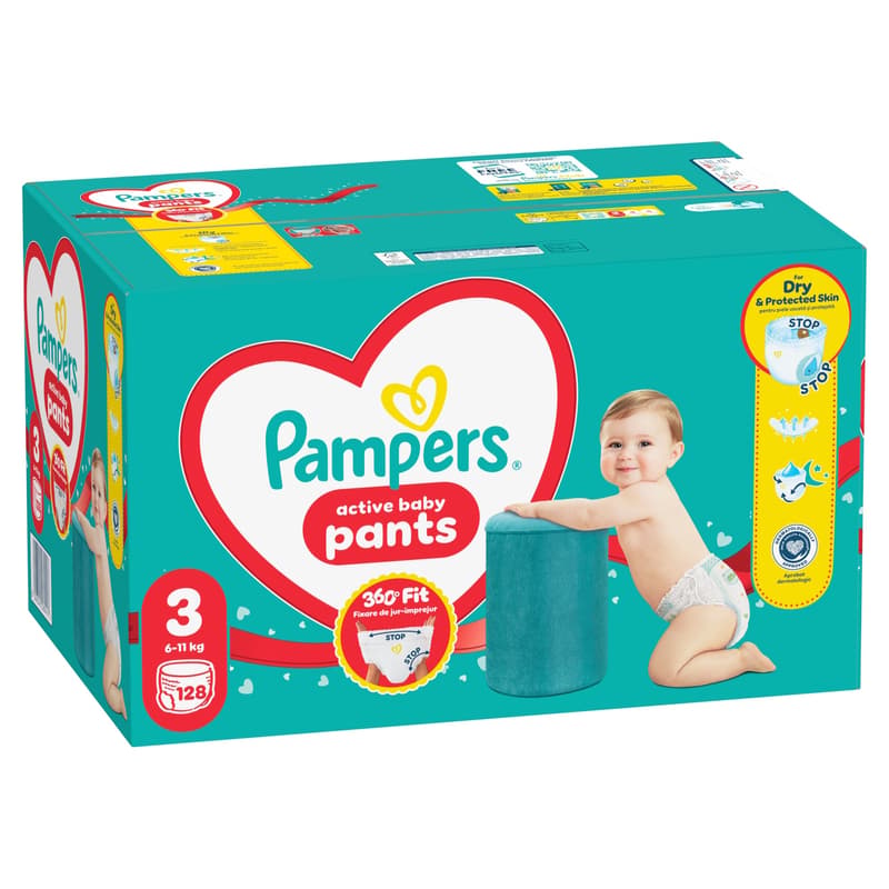 Pampers Active Baby Pants Bugyipelenka, Méret: 3 (6-11 kg) 128 db