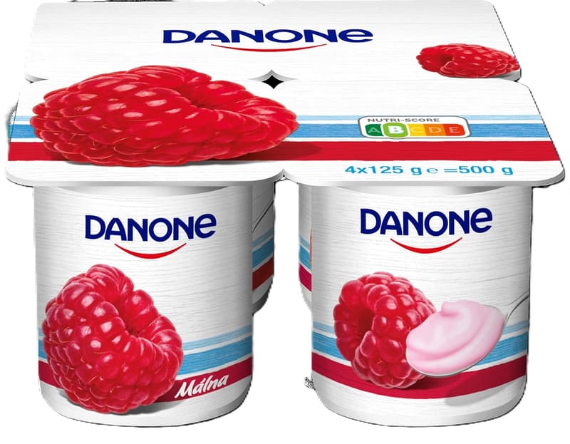 Danone Raspberry Flavoured Low-Fat Yoghurt with Live Cultures (4x125g)