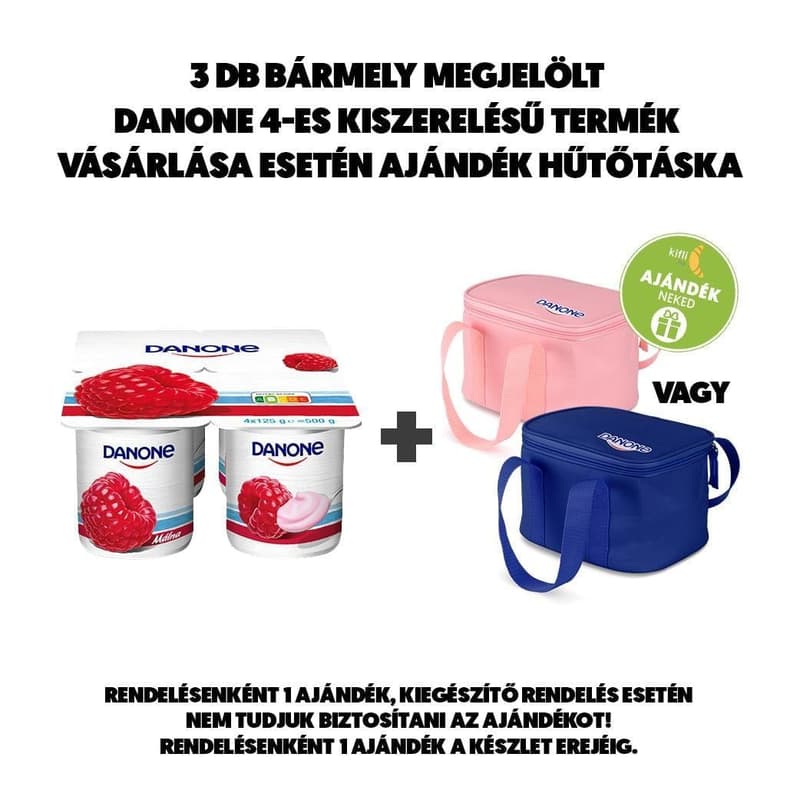 Danone Málna ízű, élőflórás, zsírszegény joghurt (4x125g)