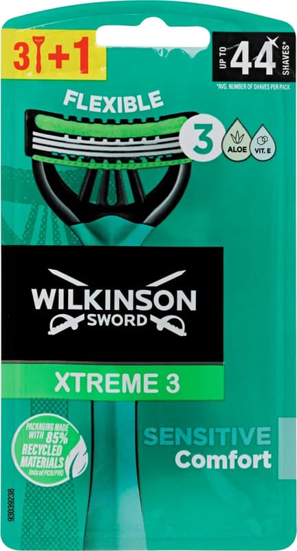 Wilkinson Xtreme3 Sensitive Comfort men's disposable razor, 3+1 pcs