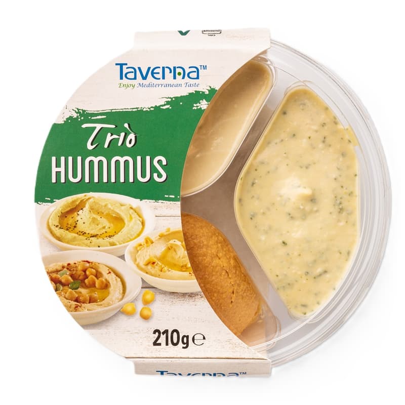 Taverna Hummus Trio - Oriental, Tomato, Coriander 210 g