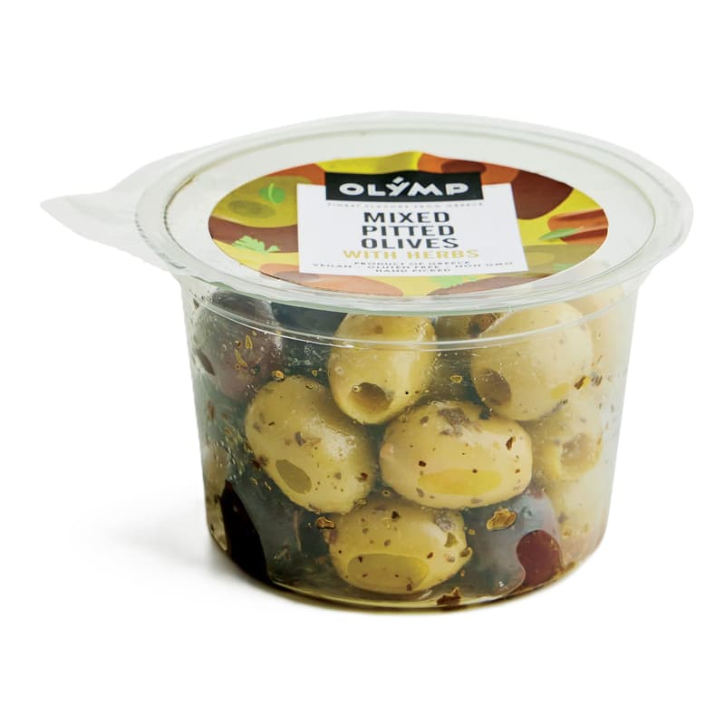OLYMP Mixed marinated green and kalamata variety pitted olives with herbs