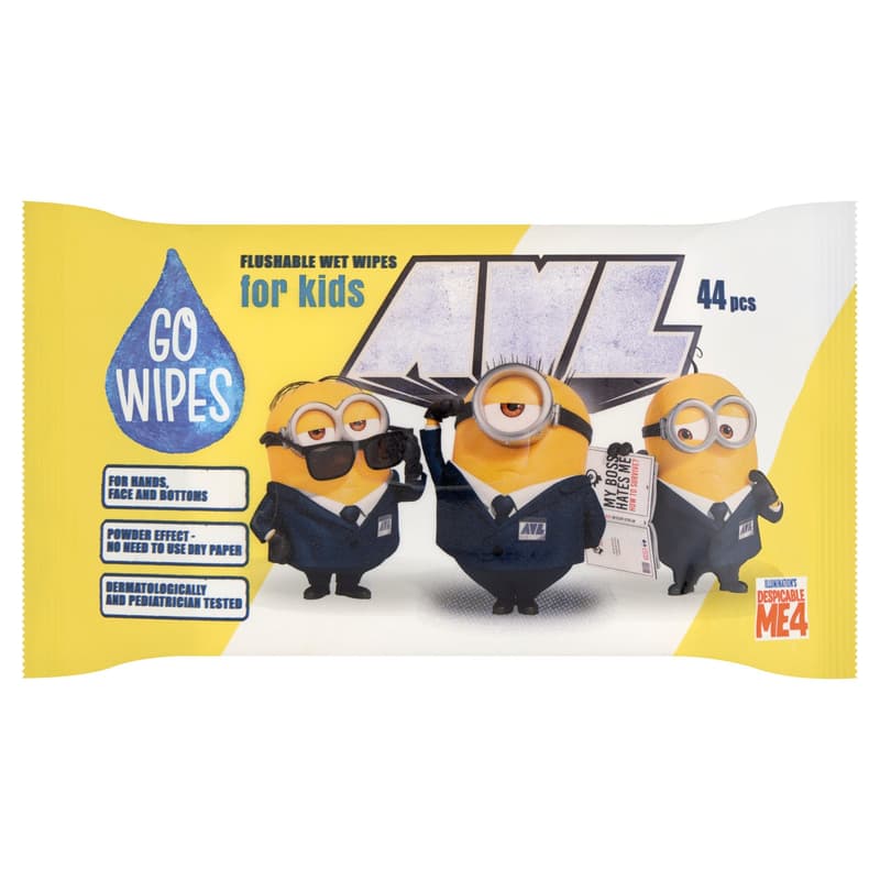 GoWipes Minions wet wipes and toilet paper with various patterns