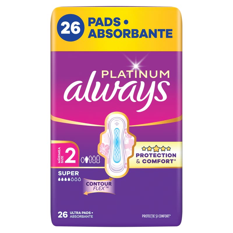 Always Platinum Egészségügyi Betét, 2-es méret, 26 db