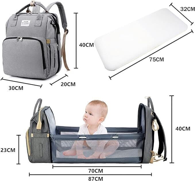 Diaper backpack - can be converted into a cot