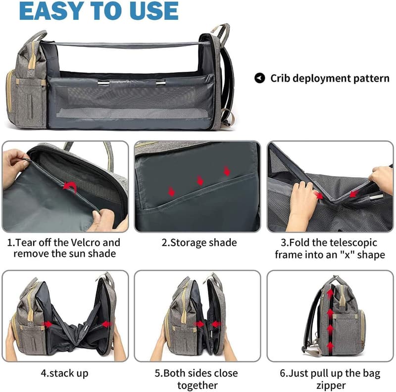 Diaper backpack - can be converted into a cot