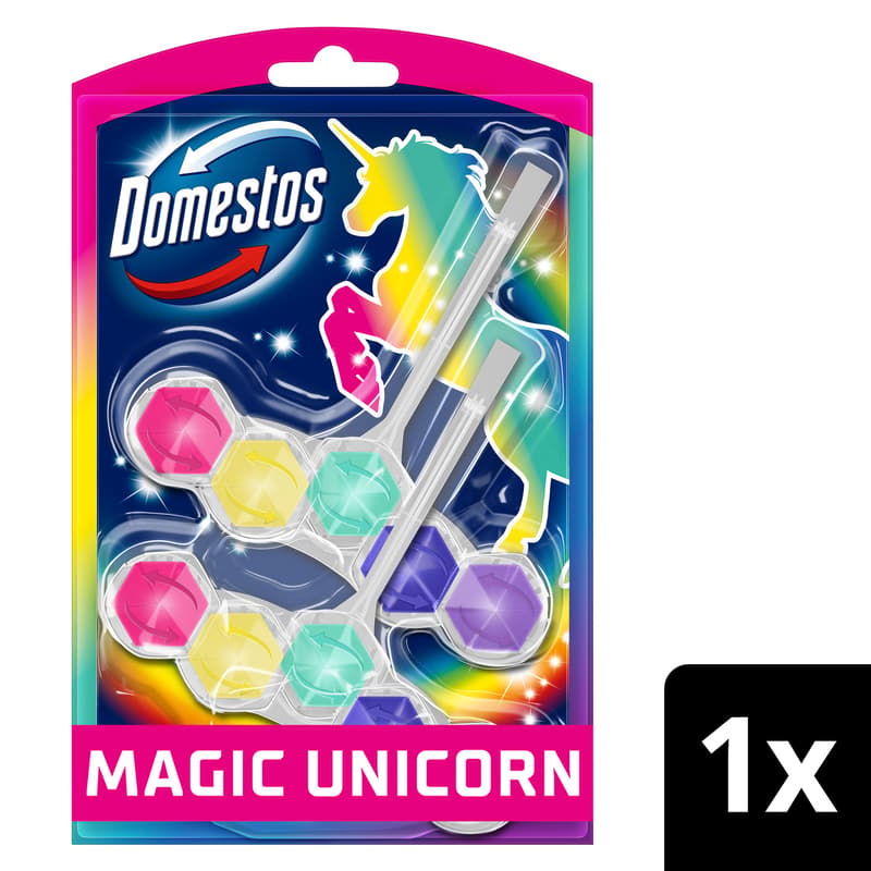 DOMESTOS Power5 WC freshener block, Magic Unicorn, 2x50g