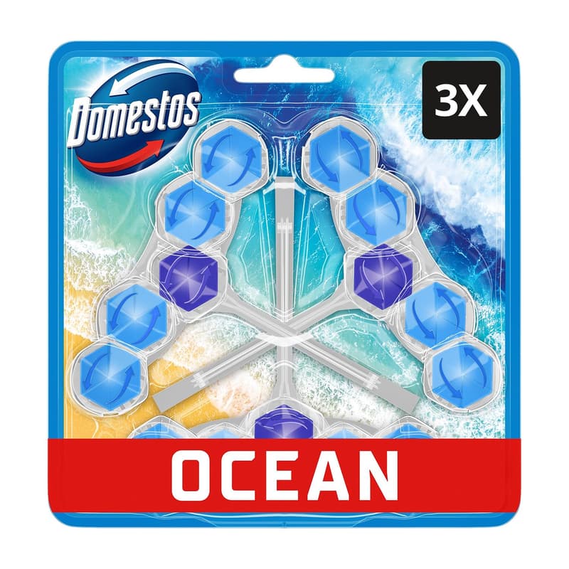 Domestos Power5 Ocean WC illatosító blokk, 3x50 g