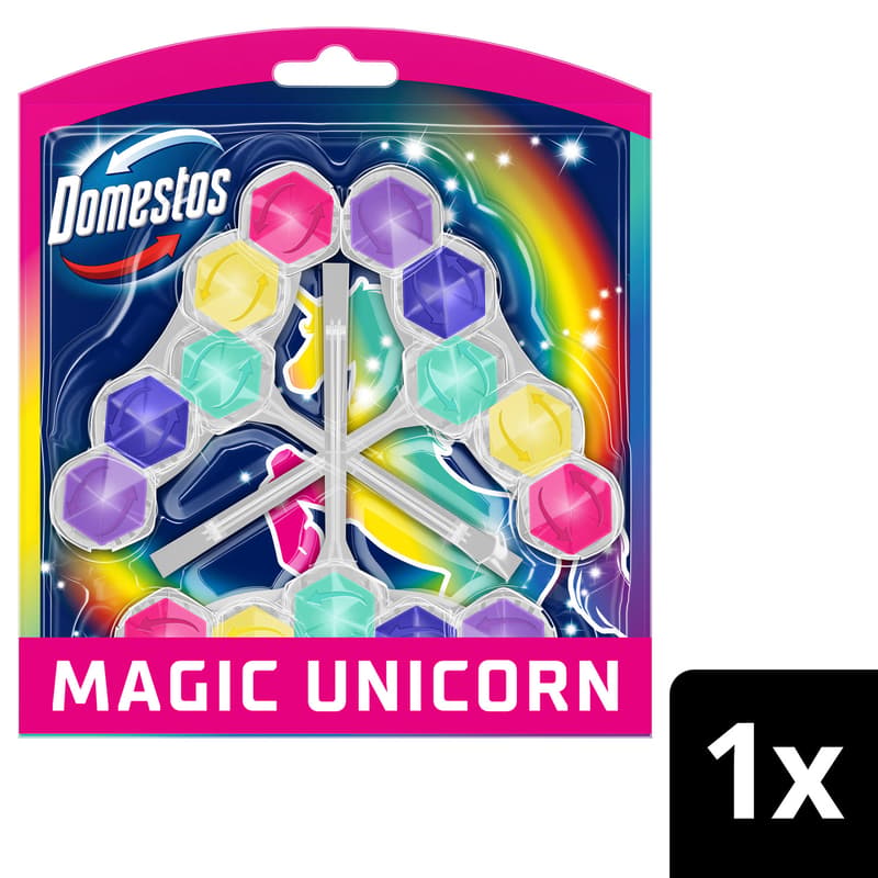 DOMESTOS Power5 WC freshener block, Magic Unicorn, 3x50g