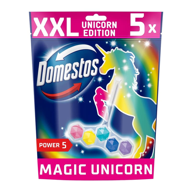DOMESTOS Power5 WC freshener block, Magic Unicorn, 5x50g