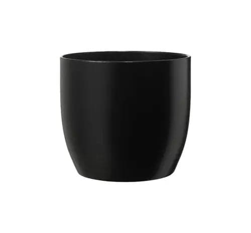 CERAMIC FLOWER POT, BASEL FASHION, MATT BLACK 12X10 CM
