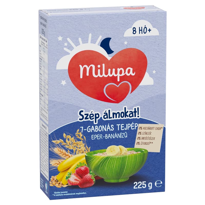 Milupa Sweet dreams! 7-grain milk porridge strawberry - banana flavour 8 months+