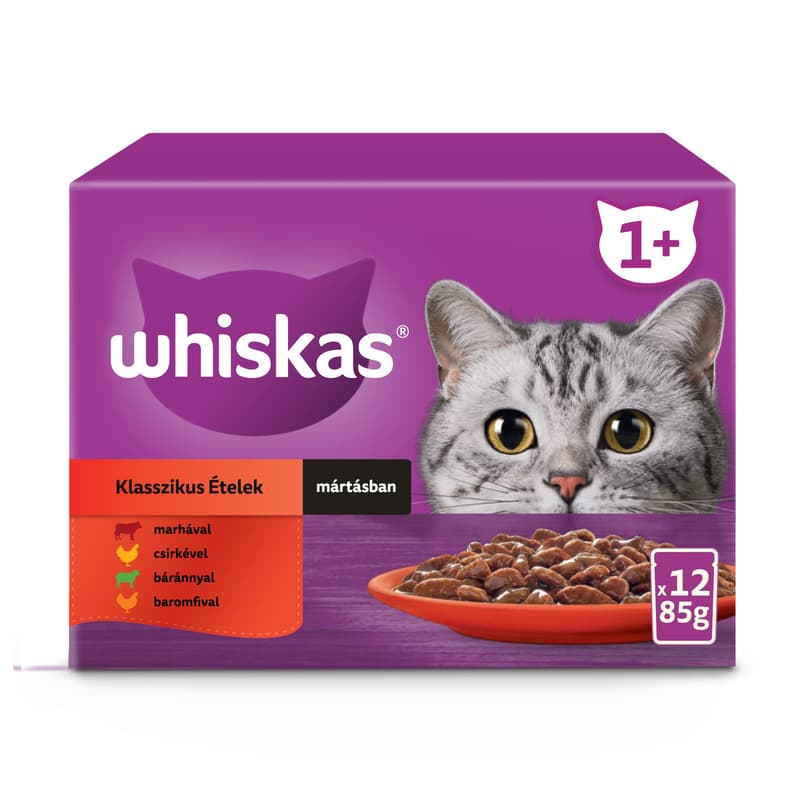 Whiskas pouch food classic selection in sauce (12pack)