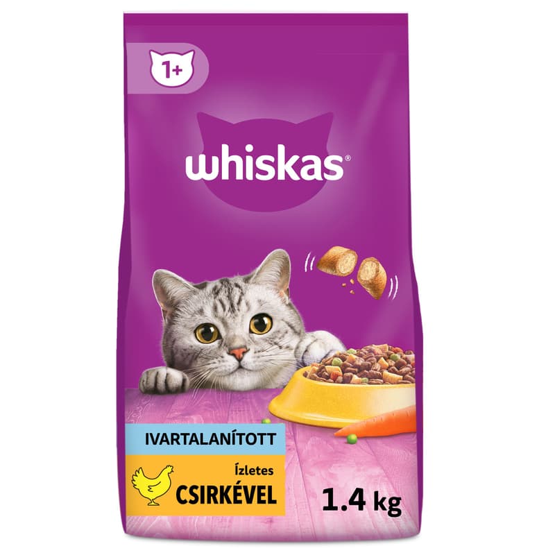 Whiskas dry food with sterilized chicken for adult cats
