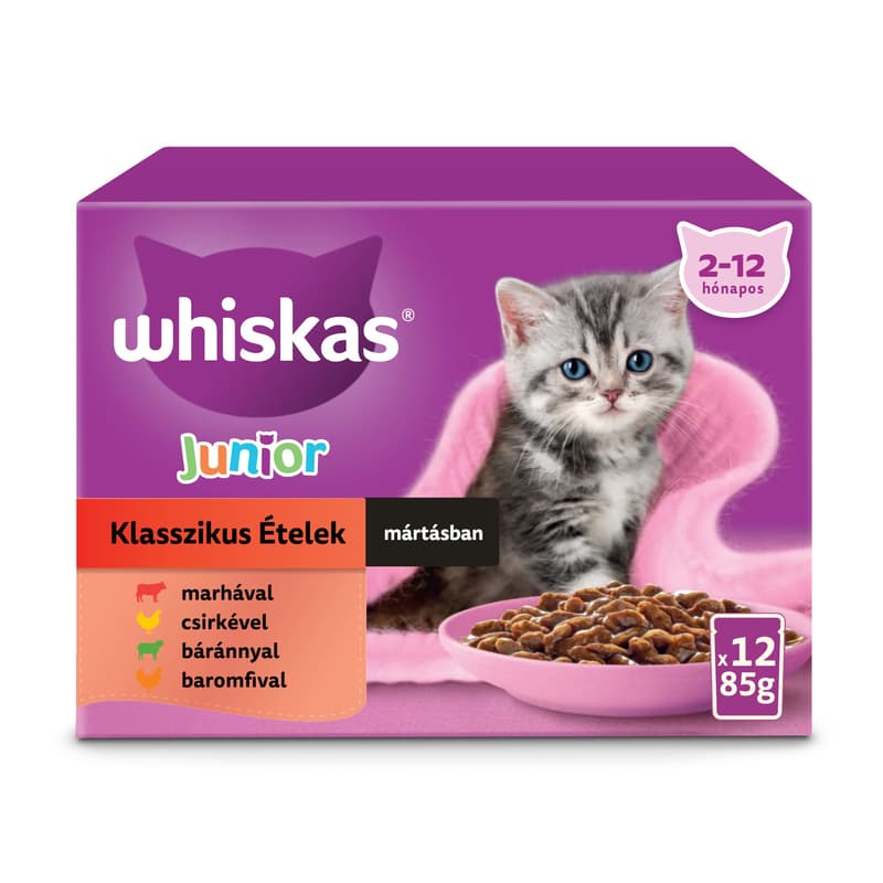 Whiskas pouch food creamy selection (12pack), Junior