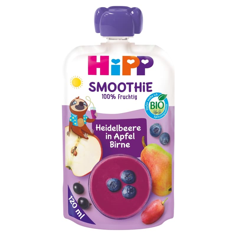 HiPP Organic Smoothie Blueberry in Apple and Pear from 1 year old