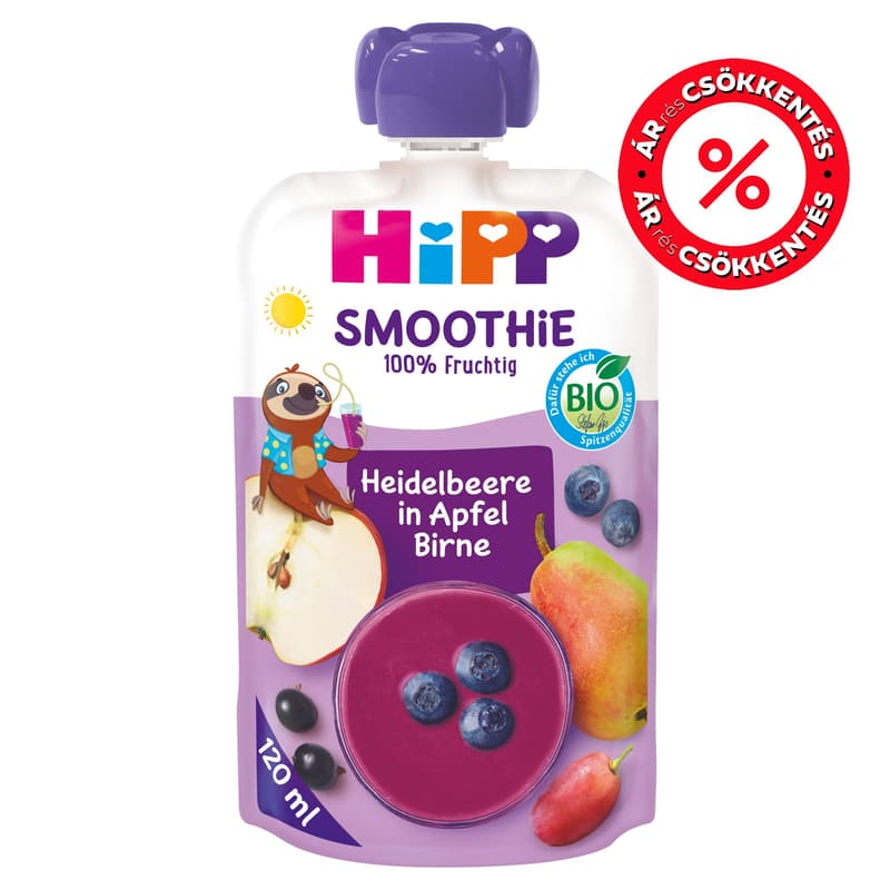 HiPP Organic Smoothie Blueberry in Apple and Pear from 1 year old
