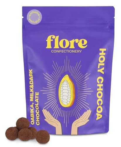 Flore Confectionery Szent Kakaó drazsé: Kakaóméz, tej-és étcsokoládé drazsé