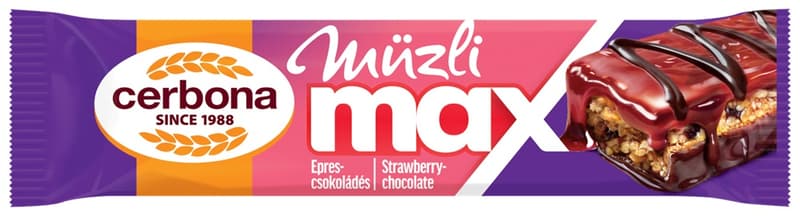 Cerbona MAX strawberry-chocolate bar 30g