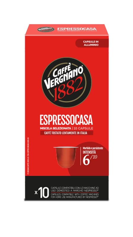 Caffé Vergnano Espressocasa aluminum coffee capsules 10 pcs