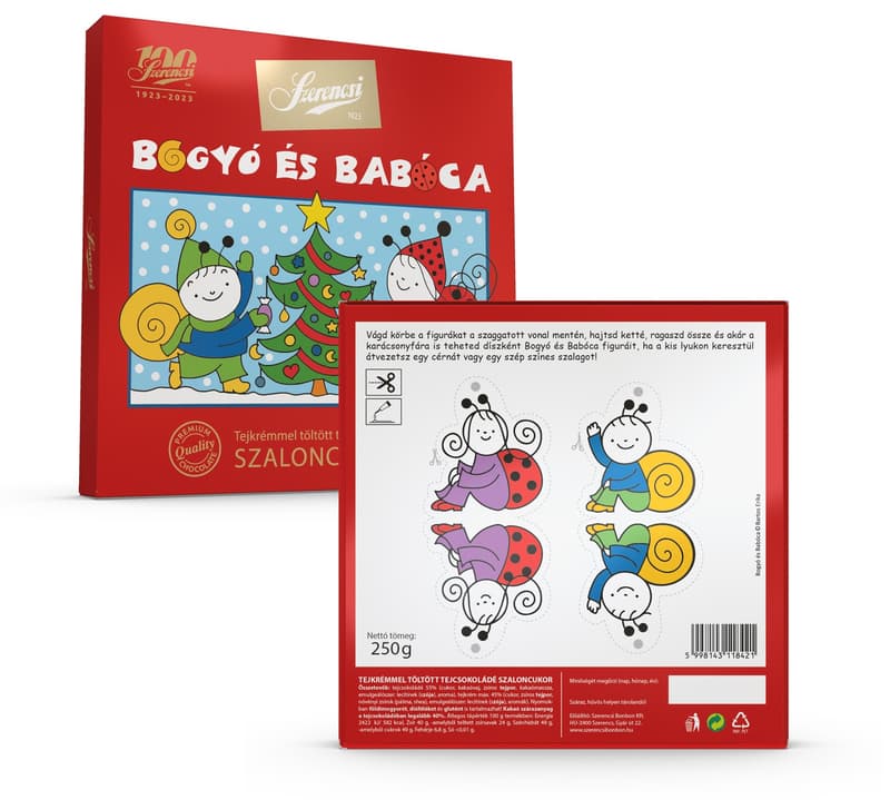 Szerencsi Bogyó & Babóca Christmas candies with milk cream