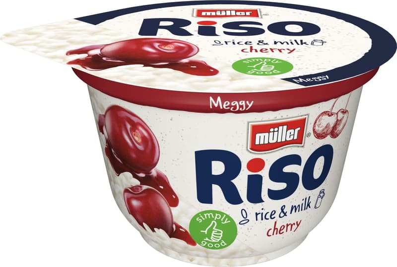 Müller Riso Milk currant dessert with cherries