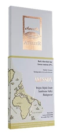 Atelier Étcsokoládé Åkesson kakaóbabból