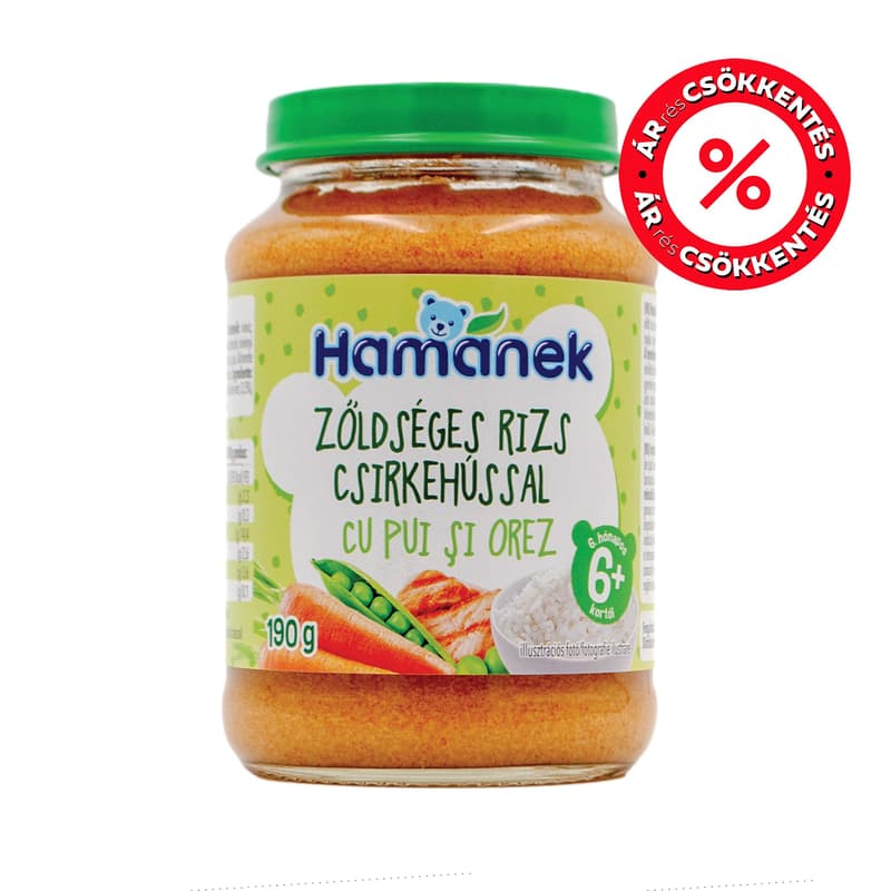 Hamánek menu vegetable rice with chicken from 5 months of age