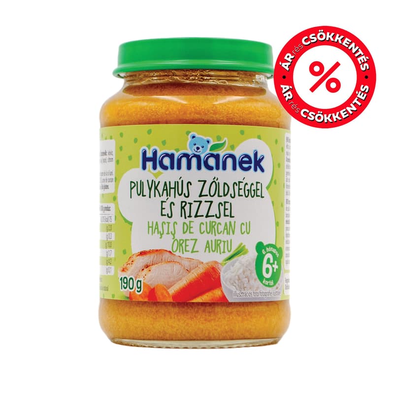 Hamánek menü pulykahús zöldséggel és rizzsel 4 hónapos kortól