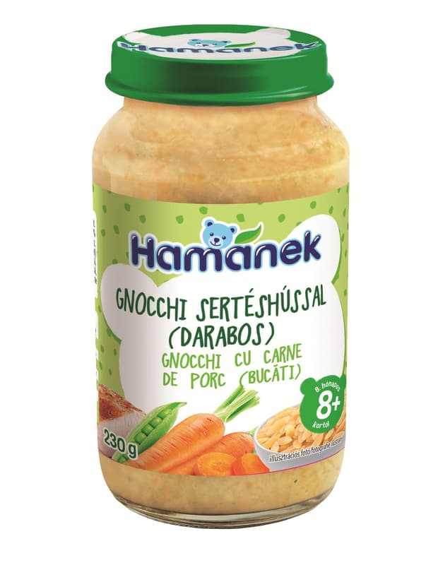 Hamanek menu gnocchi with pork pieces from 8 months of age
