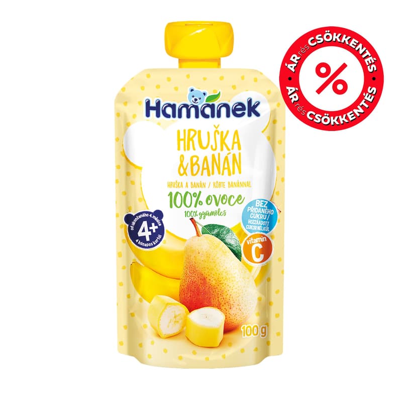 Hamánek dessert pear banana in sachet
