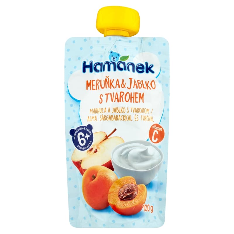 Hamánek dessert apple apricot cottage cheese in sachets