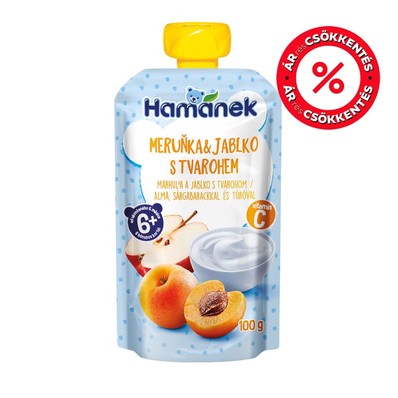 Hamánek dessert apple apricot cottage cheese in sachets